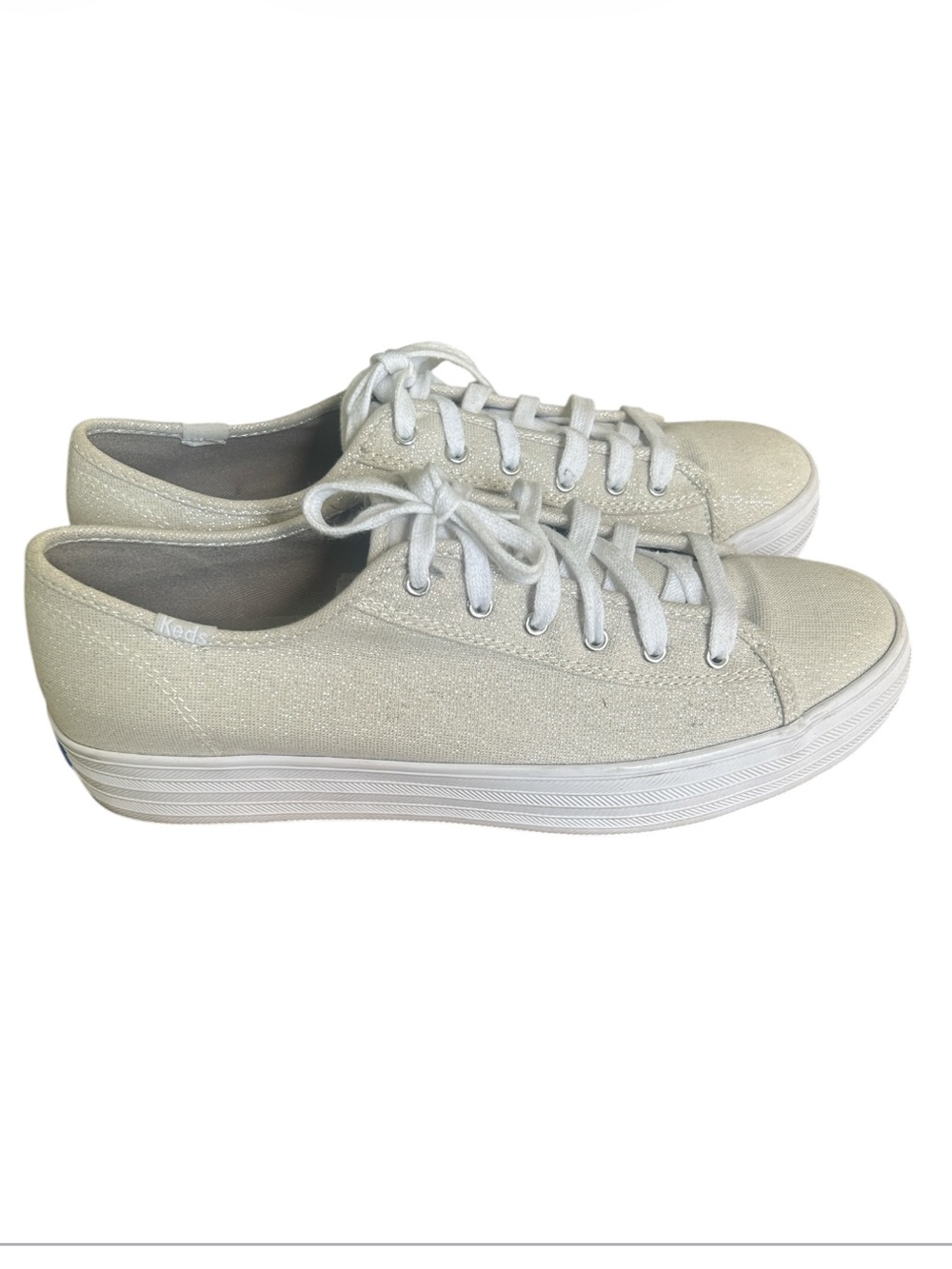 Keds Triple Kick Silver Lace-Up Platform Tennis Sneaker Women’s Size 9.5